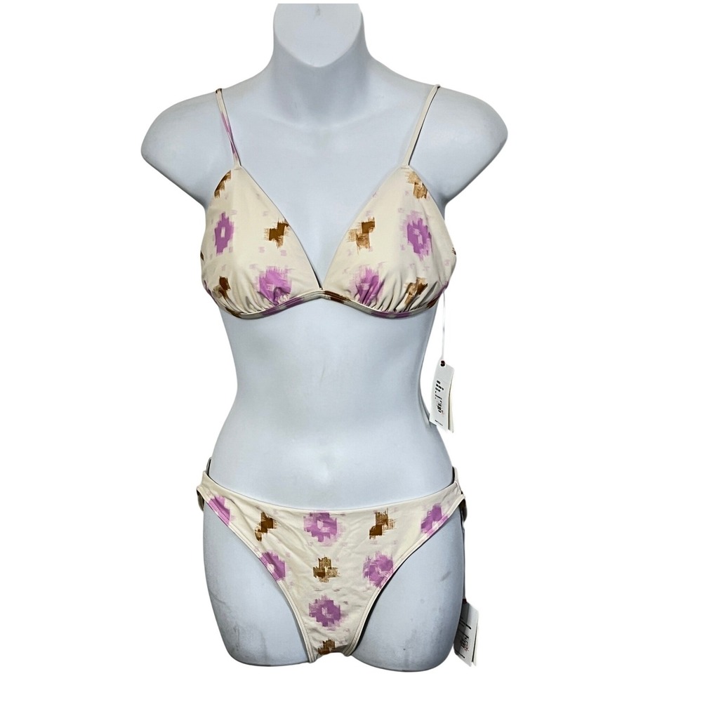 Xirena Cora‎ Nala Bikini Set Womens Medium Lilac Ikat Purple Two Piece NWT